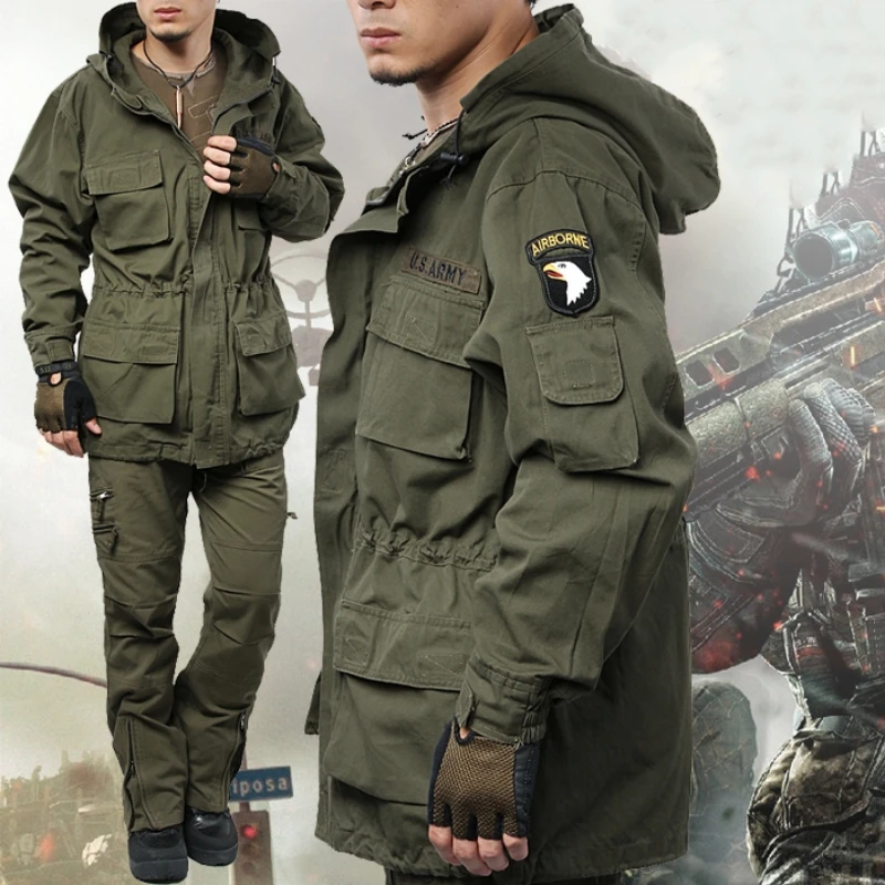 Outdoor Sport Windbreaker - Chaqueta cortavientos táctica de lana militar