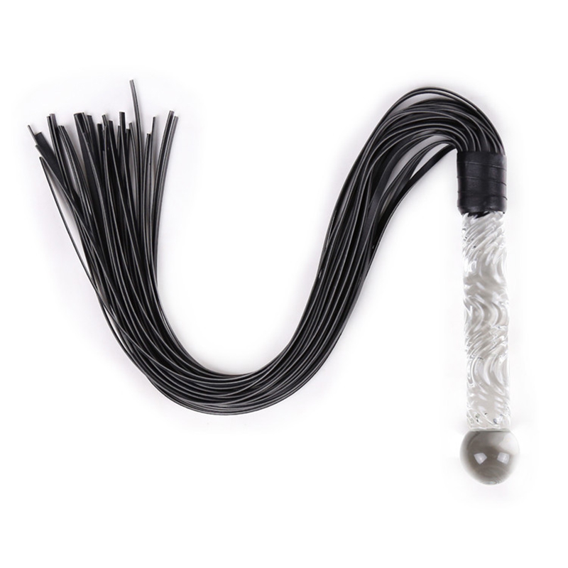 Riding Crop Dressage - 70cm mango de vidrio borlas de